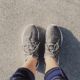 tennis shoes on concrete