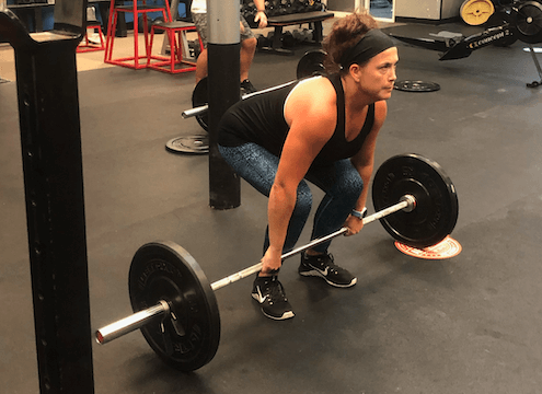 Andrea doing a power clean
